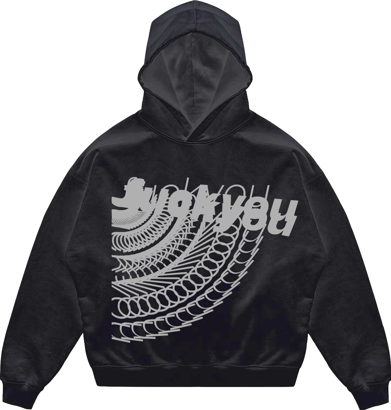 FUUYOU HOODIE BLACK grey